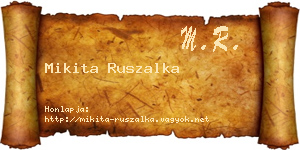 Mikita Ruszalka névjegykártya